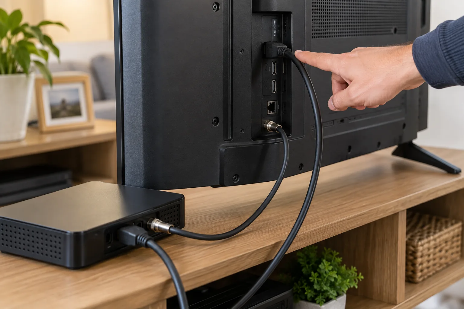 بررسی اتصال کابل HDMI و ورودی تلویزیون برای رفع مشکل تصویر نداشتن